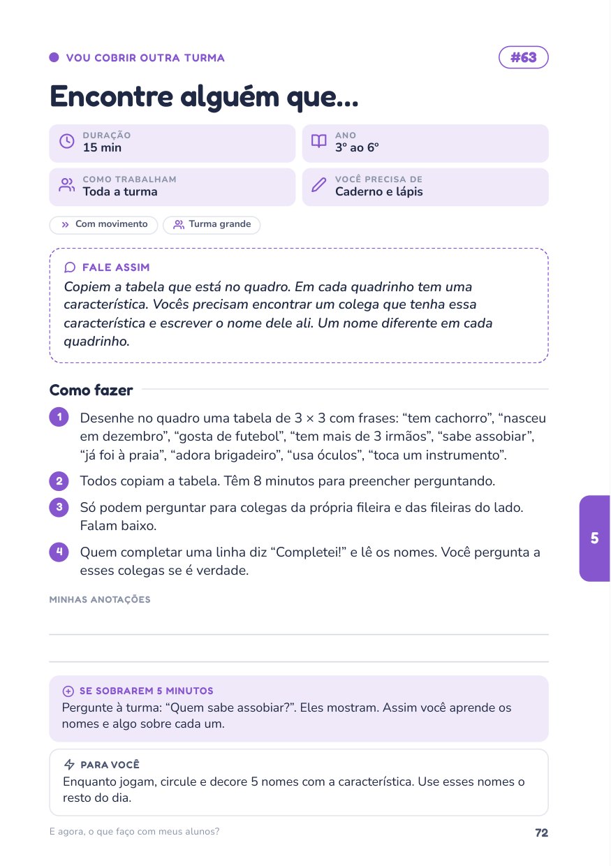 Atividade número sessenta e três da cartilha